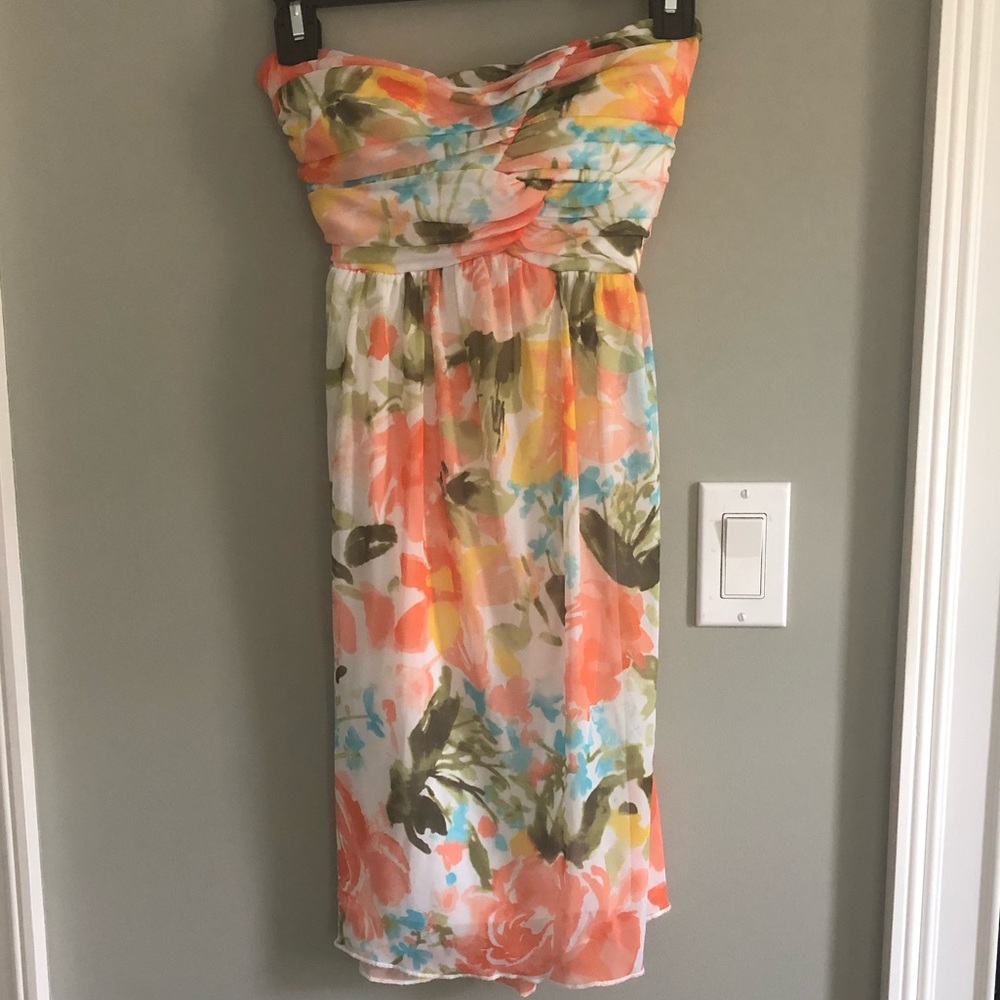 Strapless floral dress